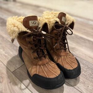 UGG Tan and Black Lace-Up Boots